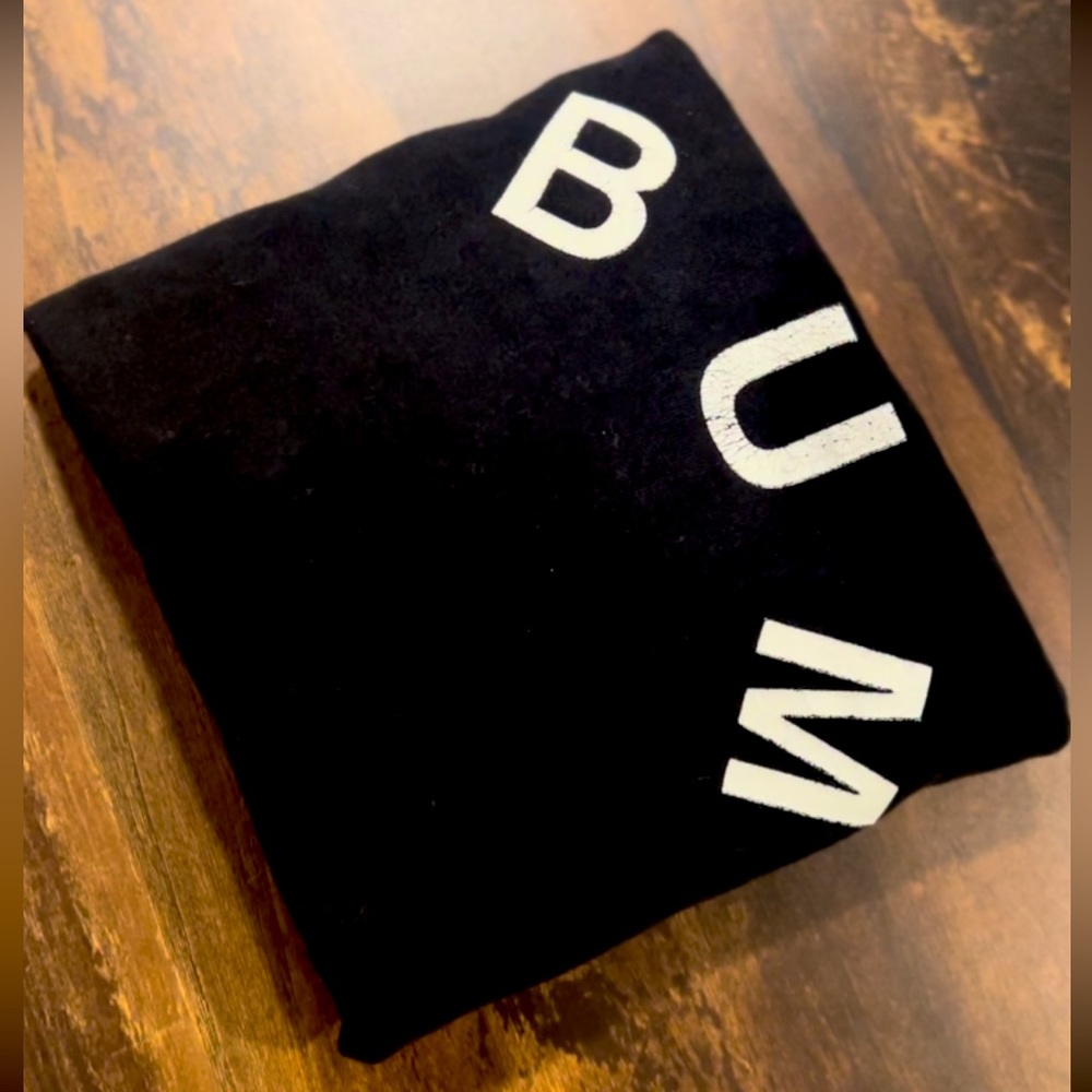 Men's Black Short Sleeve Tee with White Block Letters